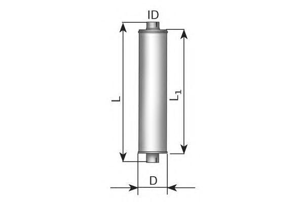 87390 DINEX UNIV. MUFFL. D 184 mm, L=800/ID 90 mm STAINLESS Глушитель