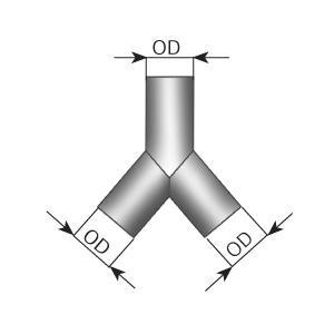92789 DINEX Y-BENDING D 88,9 mm ALUMINIZED Y-образная труба