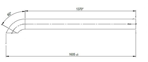 87031 DINEX Труба глушителя верхняя (Freightliner \ Volvo \ International) (OD 127 mm, 5'', L = 1603 mm) (Alu)