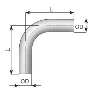 91201 DINEX PIPE BENDING 90'/D 101,6 mm (OD/OD) Колено