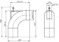 87038 DINEX 04-17476-000 Труба глушителя (колено с опорной шпилькой) от гофры до основного глушителя (Freightliner) (Alu)