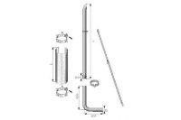 95593 DINEX VERTICAL SYSTEM D 100 L=2000mm (INOX) Вертикальная система