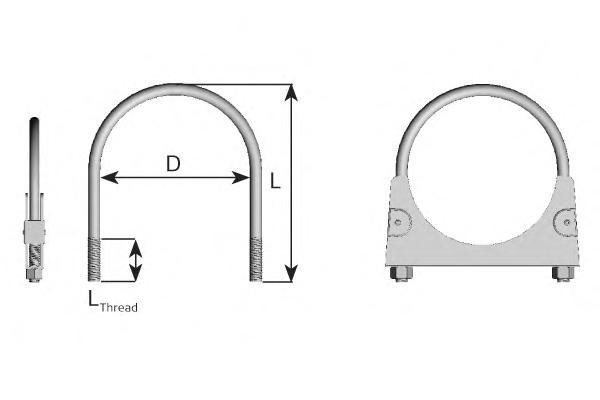 90095 DINEX U-CLAMPS D 95,3 mm (=650950) У-образный хомут