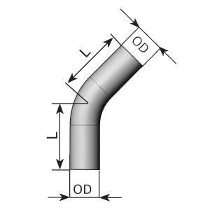 92100 DINEX PIPE BENDING 45'/D 100,0 mm (OD/ОD) Колено