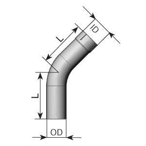 92108 DINEX PIPE BENDING 45'/D 108,0 mm (OD/ID) Колено