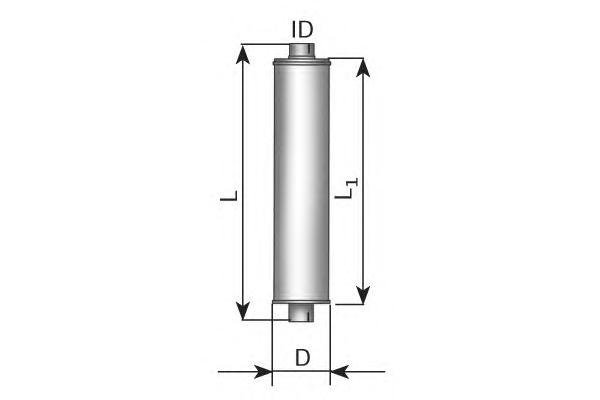 87328 DINEX UNIV. MUFFL. D 249 mm, L=1120/ID128 mm STAINLESS Глушитель