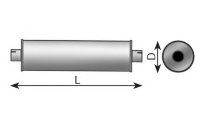 89390 DINEX TORPEDO MUFFLER OD 184,0 mm, L=800 mm, ID 90,0 mm Глушитель