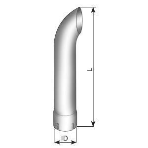91465 DINEX TAIL PIPE ID 65,5, L=1500 mm ALU Конечная труба (цинк)